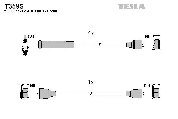 Провід свічковий 2121-21213 карб (силікон)) Tesla TESLA T359S (фото 1)