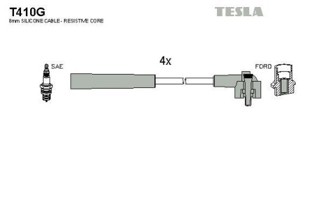 Комплект кабелів запалювання TESLA T410G