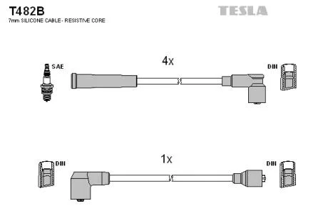 Комплект кабелів запалювання TESLA T482B