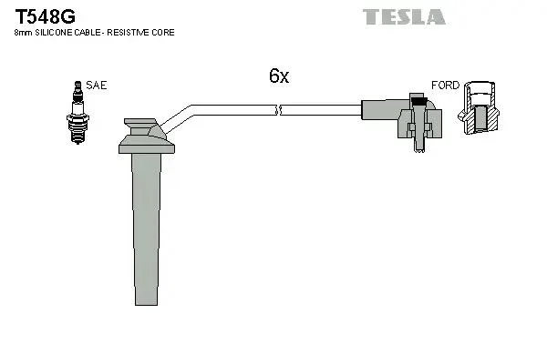 Комплект кабелей зажигания TESLA T548G (фото 1)