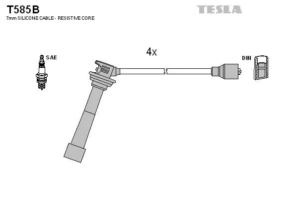 Комплект кабелей зажигания TESLA T585B (фото 1)