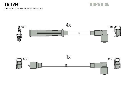Комплект кабелів запалювання TESLA T602B
