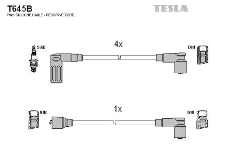 Комплект кабелів запалювання TESLA T645B