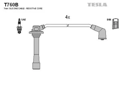 Провід високовольтні, комплект Mazda  TESLA T760B