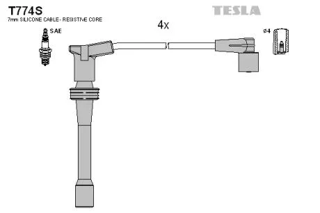 Провід свічковий 2110-2112 інж (1,5 16кл) (силікон)) Tesla TESLA T774S