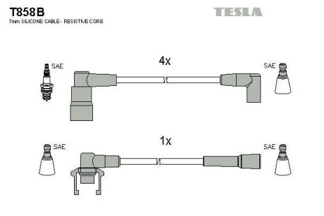 Комплект кабелів запалювання TESLA T858B (фото 1)
