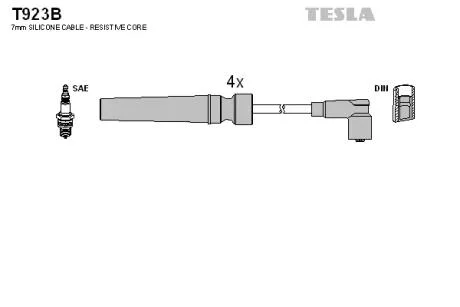 Провода свечные Лачетти 1,6 (силикон) Tesla TESLA T923B