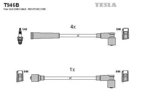 Комплект кабелів запалювання TESLA T946B