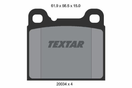 Тормозные колодки, дисковые TEXTAR 2003402