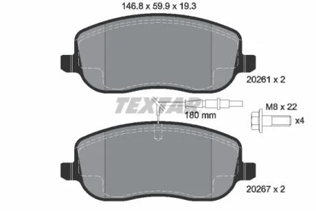 Гальмівні колодки, дискові TEXTAR 2026101