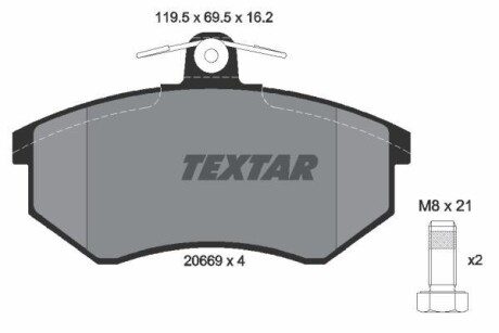 Гальмівні колодки, дискові TEXTAR 2066904