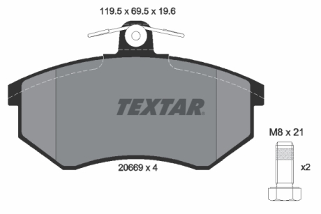Тормозные колодки, дисковые TEXTAR 2066921