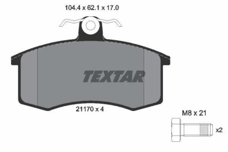 Колодки тормозные дисковые TEXTAR 2117002 (фото 1)
