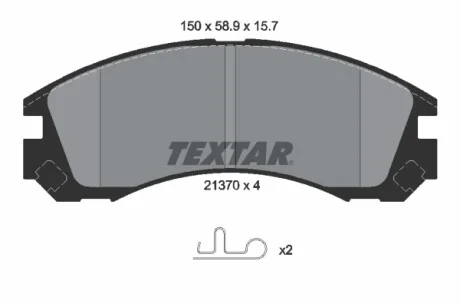 Колодки тормозные (передние) Mitsubishi Outlander/Lancer 02- (Akebono) TEXTAR 2137001