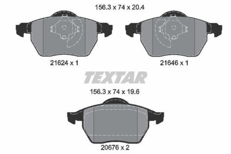 Гальмівні колодки, дискові TEXTAR 2162402