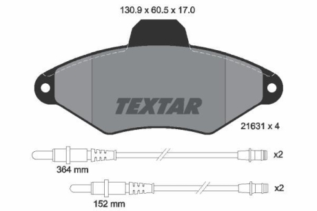 Гальмівні колодки, дискові TEXTAR 2163102