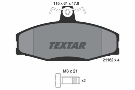 Тормозные колодки, дисковые TEXTAR 2166201