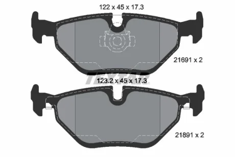 Колодки тормозные (задние) BMW 5 (E39) 95-04 (Teves) Q+ TEXTAR 2169103