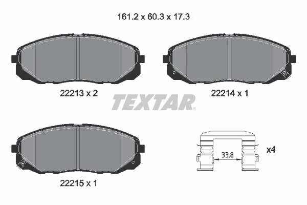 Тормозные колодки, дисковые TEXTAR 2221301 (фото 1)