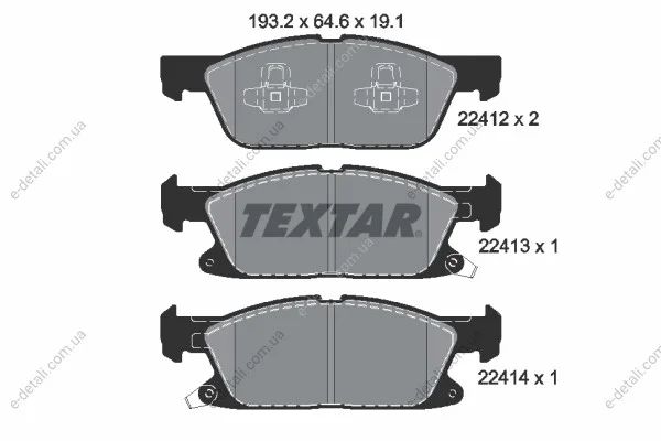 Колодки тормозные (передние) Ford Galaxy III/S-Max 15- (Ate-Teves) Q+ TEXTAR 2241201 (фото 1)