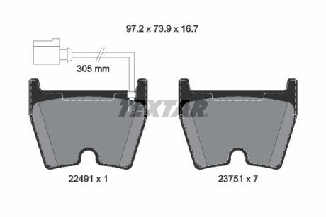 Гальмівні колодки, дискові TEXTAR 2249101