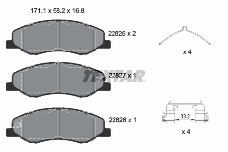 Тормозные колодки, дисковые TEXTAR 2282601