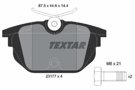 Гальмівні колодки, дискові TEXTAR 2317703