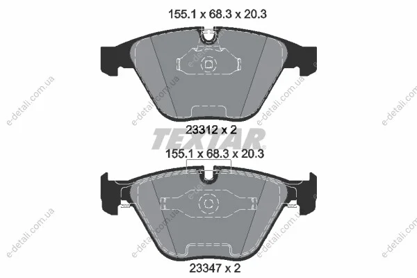 Колодки тормозные (передние) BMW 3 (E90/E92/E93) 06-13 (Teves) TEXTAR 2331207 (фото 1)