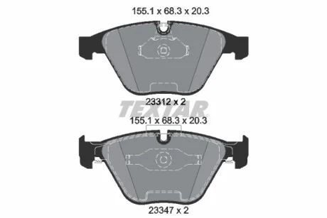 Колодки тормозные (передние) BMW 3 (E90/E92/E93) 06-13 (Teves) TEXTAR 2331207