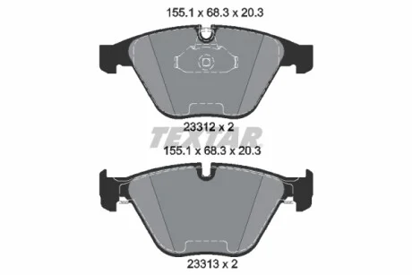 Колодки тормозные (передние) BMW 5 (E60)/6 (E64)/7 (E65) 01-10 (Teves) TEXTAR 2331211