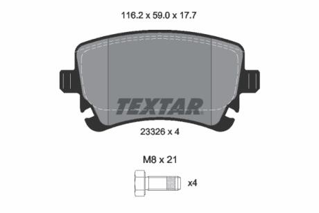 Тормозные колодки, дисковые TEXTAR 2332611