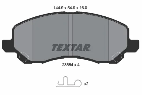 Колодки тормозные (передние) Jeep Compass/ Patriot 06- R17'' (Akebono) TEXTAR 2358403