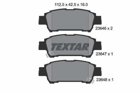 Тормозные колодки TOYOTA Avensis Verso/Previa "R "00>> TEXTAR 2364601 (фото 1)