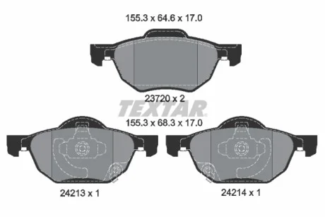 Колодки тормозные (передние) Honda Accord 03-12 (Teves) Q+ TEXTAR 2372001