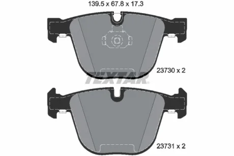 Колодки тормозные (задние) BMW 5 (E60/65)/X5 (E70/F15)/X6 (E71/E72) 3.0-4.4 08- (Teves) Q+ TEXTAR 2373001