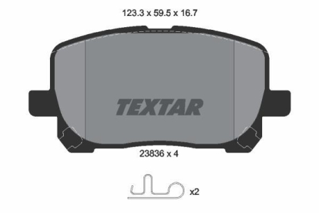 Тормозные колодки TOYOTA Avensis/Corolla/Matrix "F "01-14 TEXTAR 2383601