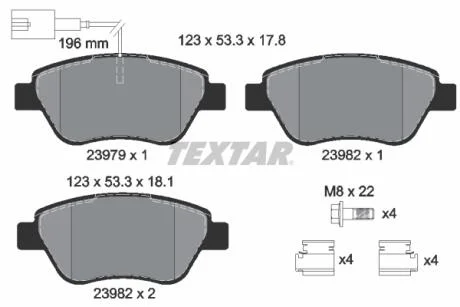 Тормозные колодки, дисковые TEXTAR 2397901