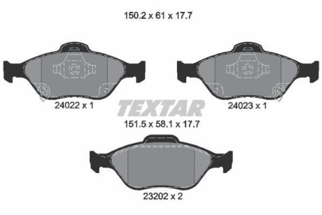 Тормозные колодки, дисковые TEXTAR 2402201