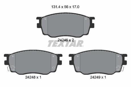 Гальмівні колодки MAZDA 6 "F "00-16 TEXTAR 2424601