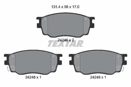 Гальмівні колодки MAZDA 6 "F "00-16 TEXTAR 2424601