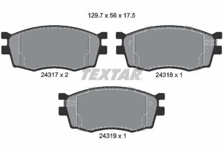 Колодки гальмівні (передні) Kia Rio/Hyundai Accent 05- (Mando) Q+ TEXTAR 2431701