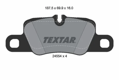 Колодки гальмівні (задні) Porsche Panamera 09- (Brembo) TEXTAR 2455402