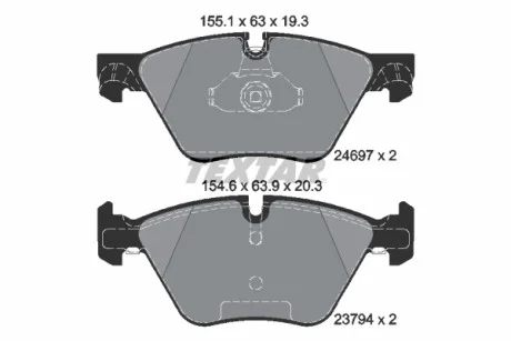 Колодки гальмівні (передні) BMW 5 (F10/F11) 09- (Teves) Q+ TEXTAR 2469701