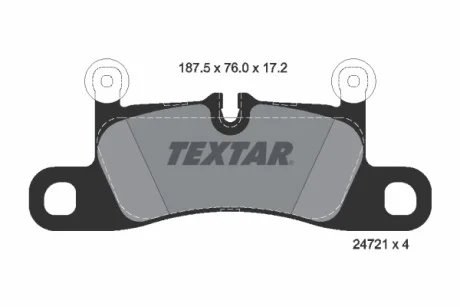 Колодки тормозные (задние) VW Touareg/Porsche Cayenne 10- (187.5x76x17.2) (Brembo) TEXTAR 2472101