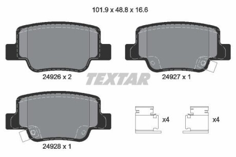 Тормозные колодки, дисковые TEXTAR 2492601