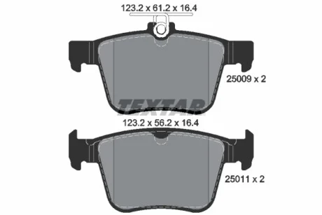 Колодки гальмівні (задні) VW Golf/Touran 1.0-2.0 TDI 12- (Teves) Q+ TEXTAR 2500901