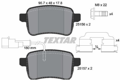 Гальмівні колодки, дискові TEXTAR 2515601