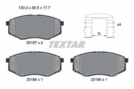 Гальмівні колодки, дискові TEXTAR 2518704