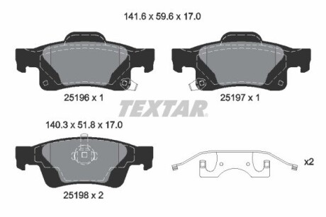 Гальмівні колодки, дискові TEXTAR 2519603