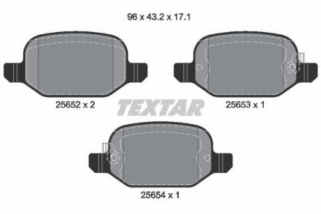 Комплект тормозных колодок TEXTAR 2565201 (фото 1)